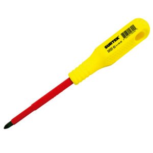 Destornillador con mango amarillo dieléctrico, punta Phillips 1000 V #2 x 4" Surtek D402V