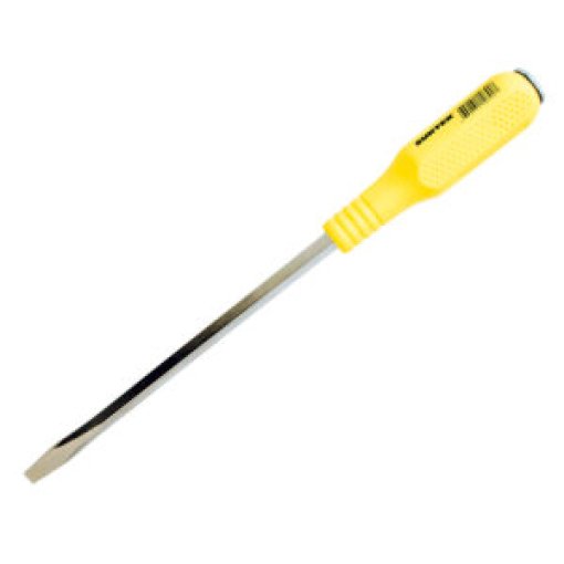 Destornillador con mango amarillo de golpe, punta plana 3/16" x 3" Surtek D403G