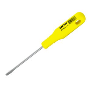 Destornillador con mango amarillo, punta cabinet 1/8" x 2-1/2" Surtek D422