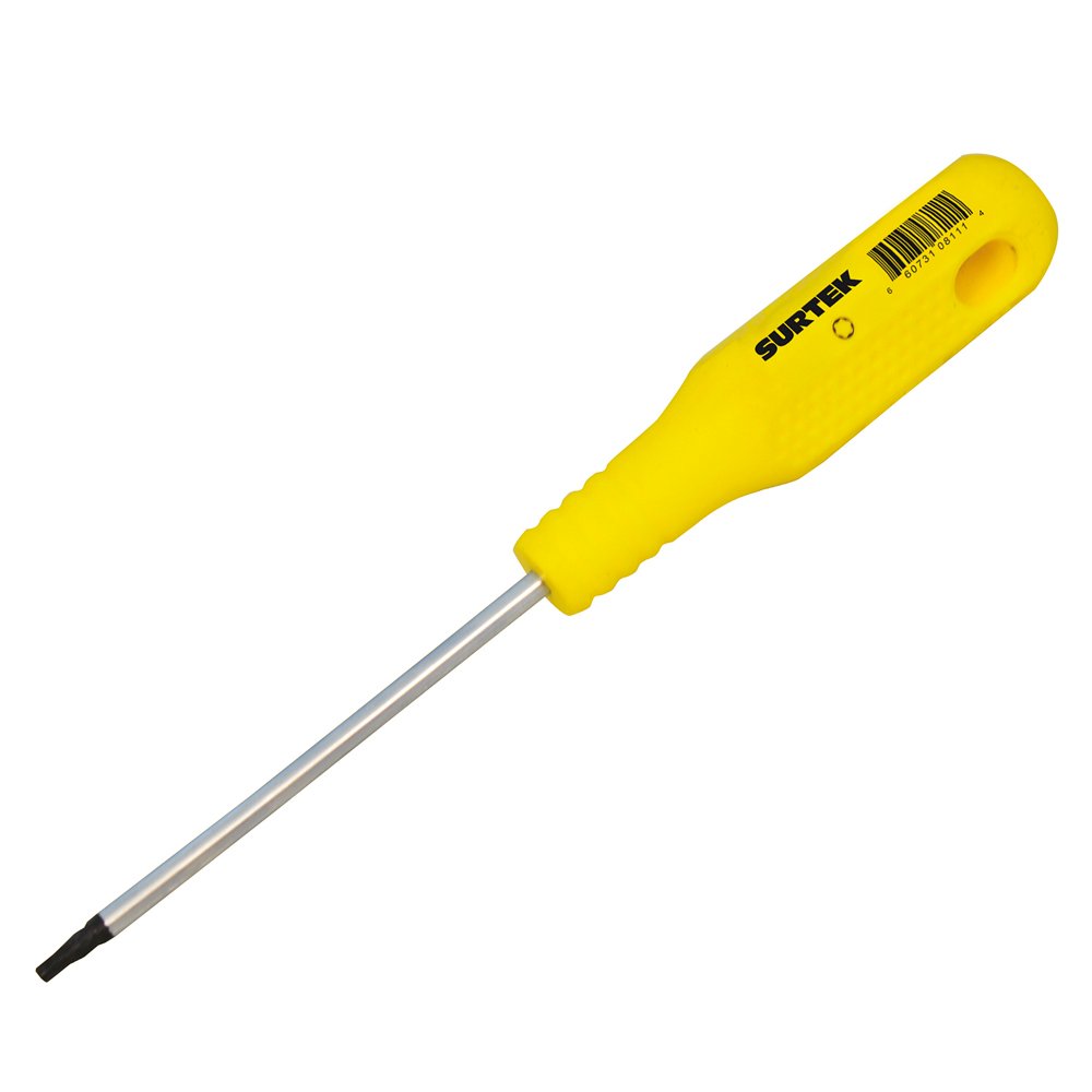 Destornillador con mango amarillo, punta Torx T27 x 4" Surtek D4327