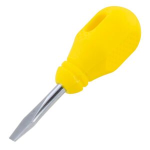 Destornillador con mango amarillo, punta plana tipo trompo 1/4" x 1-1/2" Surtek D452
