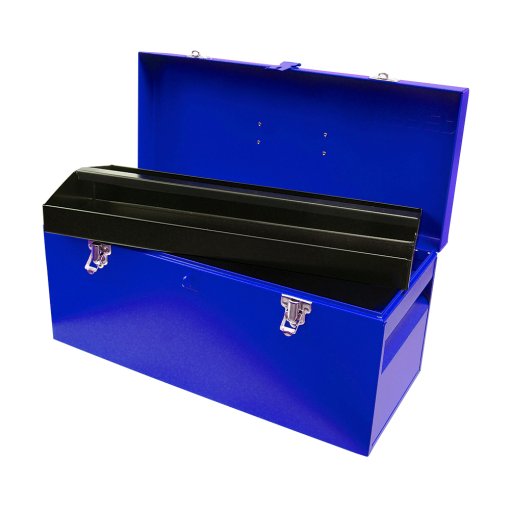 Caja portaherramientas metálica color azul 20" x 8" x 9" Urrea D6A