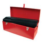 Caja portaherramientas metálica color rojo 24" x 9" x 9" Urrea D7