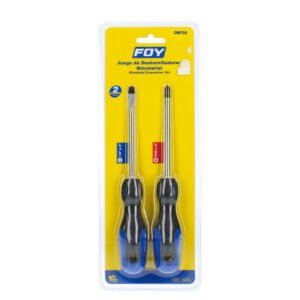Juego de destornilladores con mango bimaterial combinados, 2 piezas Foy DBP2A