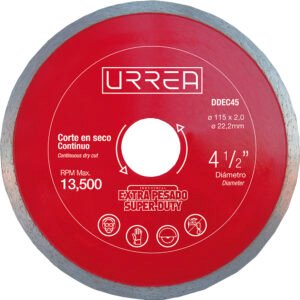 Disco de diamante continuo, 4-1/2" Urrea DDEC45
