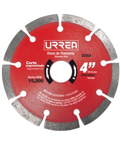 Disco de diamante segmentado, 4" Urrea DDIS4