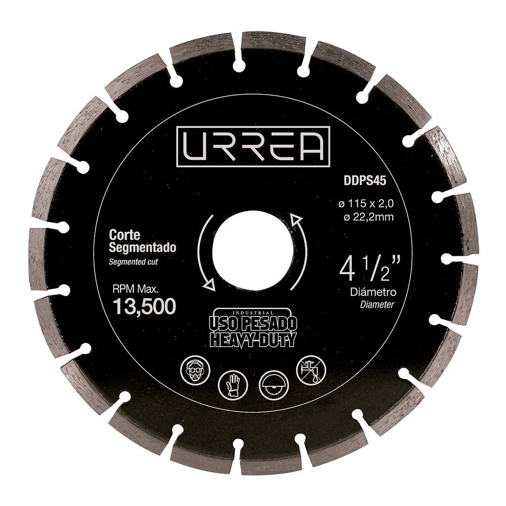 Disco de diamante segmentado, 4-1/2" Urrea DDPS45