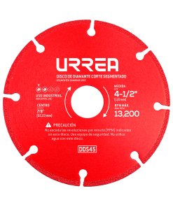 Disco de diamante segmentado, 4-1/2" Urrea DDS45