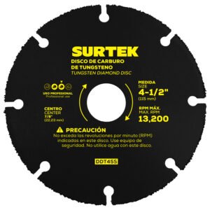 Disco de diamante multi-corte punta de carburo de tungsteno, 4-1/2" Surtek DDT45S