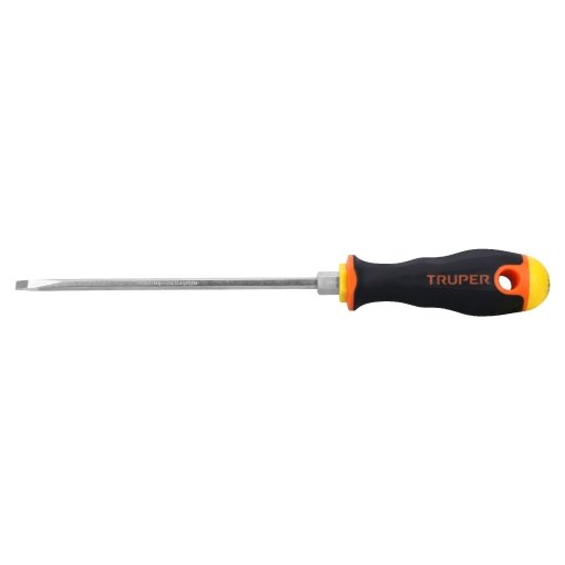 Desarmador Cabinet Truper 3/16" x 6" - Tecnología Comfort Grip para Instalaciones Técnicas que Reduce la Fatiga Durante Jornadas Prolongadas (Clave 14040)