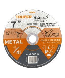Disco Sable Truper Especializado Tipo 41 de 7" x 2 mm - Tecnología de Corte Fino para Usos Industriales en Metal que Extiende la Vida Útil del Accesorio (Clave 11586)