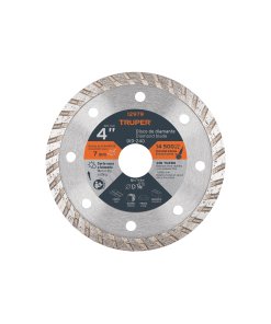 Disco de Diamante Truper 4" x 2.2 mm Rin Turbo - Tecnología de Enfriamiento Avanzado para Cortes en Concreto que Reduce el Sobrecalentamiento y Prolonga la Vida Útil del Disco (Clave 12979)