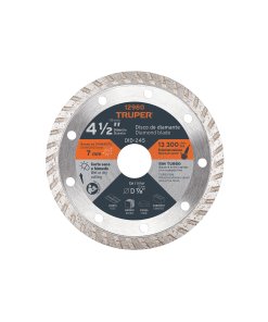 Disco de Diamante Truper 4-1/2' x 2.2mm - Tecnología de Rin Turbo para Cortes Rápidos que Combina Precisión y Velocidad (Clave 12980)