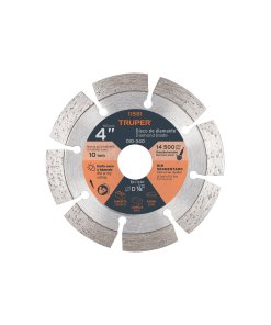 Disco de Diamante Truper 4" x 2.1 mm Rin Segmentado - Tecnología de Corte Profesional para Materiales de Construcción que Maximiza la Velocidad y Precisión en Trabajos de Mampostería (Clave 11581)