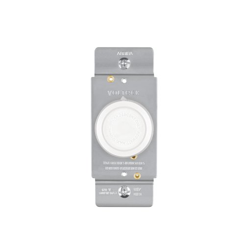 Atenuador de Luz Volteck Giratorio Standard Blanco - Tecnología Básica para Control de Iluminación en Hogares y Oficinas (Clave 47723)