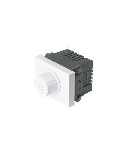 Dimmer giratorio Volteck 1.5 módulos línea Española color blanco - Tecnología de control luminoso para espacios mediterráneos que ajusta ambientes con diseño peninsular contemporáneo (Clave 47054)