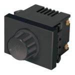 Dimmer giratorio, 1.5 módulos, línea Española, color negro