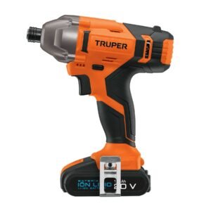 Destornillador de Impacto Truper PRO 1/4' 20V - Tecnología de Batería 2Ah para Trabajos Profesionales que Garantiza Máxima Potencia (Clave 101606)