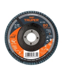 Disco Laminado Truper 4" Grano 80 Centro 5/8" Fibra - Tecnología de Precisión Controlada para Acabados Específicos que Permite Trabajar con Exactitud en Proyectos Exigentes (Clave 11687)