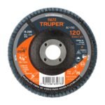 Disco laminado 4', grano 120 centro 5/8', fibra, TRUPER