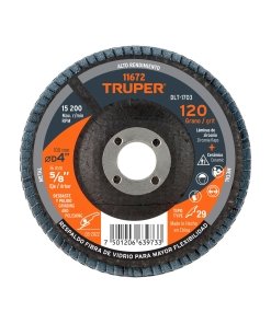 Disco Laminado Truper 4" Grano 120 Centro 5/8" Fibra - Tecnología de Acabado Premium para Espacios Reducidos que Permite Lograr Resultados Profesionales en Áreas de Difícil Acceso (Clave 11672)