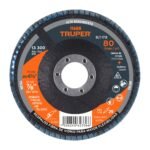 Disco laminado 4-1/2', grano 80 centro 7/8', fibra, TRUPER