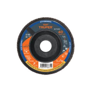 Disco laminado 4-1/2' grano 40 centro 7/8', plástico, TRUPER