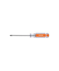 Desarmador de Cruz Truper 1/4" x 4" - Tecnología de Mango de Acetato para Reparaciones Generales que Garantiza Durabilidad y Rendimiento Constante (Clave 14074)