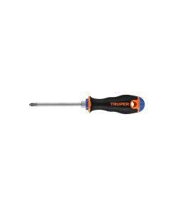 Desarmador de Cruz Truper 1/4" x 4" - Tecnología Comfort Grip para Uso Doméstico que Reduce la Fatiga y Aumenta la Productividad en Cada Proyecto (Clave 14076)