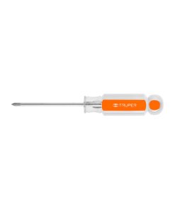Desarmador de Cruz Truper 1/8" x 2-1/2" - Tecnología de Mango de Acetato para Electrónica Delicada que Permite Ajustes Precisos sin Dañar el Equipo (Clave 14050)