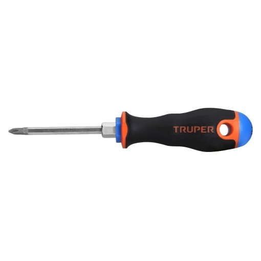 Desarmador de Cruz Truper 3/16" x 3" Mango Comfort Grip - Tecnología Anti-Deslizamiento para Trabajos de Precisión que Proporciona Control Superior en Aplicaciones Delicadas (Clave 14064)