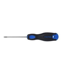 Desarmador de cruz 3/16' x 3' con mango Comfort Grip, ideal para trabajos en espacios reducidos, PRETUL, clave 21493.
