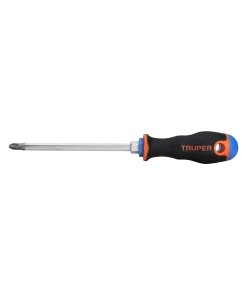 Desarmador de Cruz Truper 5/16" x 6" Mango Comfort Grip - Tecnología de Agarre Anatómico para Construcción Profesional que Optimiza la Transferencia de Fuerza del Usuario (Clave 18548)