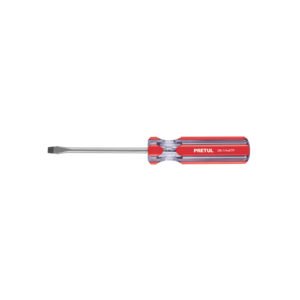 Desarmador plano 1/4 x 4' mango de PVC, PRETUL