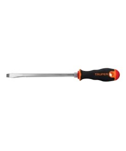 Desarmador Plano Truper Ergonómico 3/8" x 8" - Tecnología Comfort Grip para Trabajos Industriales que Combina Potencia y Comodidad (Clave 100834)
