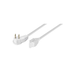 Extensión eléctrica doméstica 4 m clavija plana, blanca