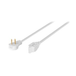 Extensión eléctrica doméstica 8 m clavija plana, blanca