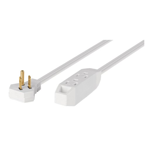 Extensión doméstica Volteck aterrizada 8 m blanca con clavija plana - Tecnología de conducción ampliada para aplicaciones especiales que supera barreras arquitectónicas sin sacrificar seguridad (Clave 49572)