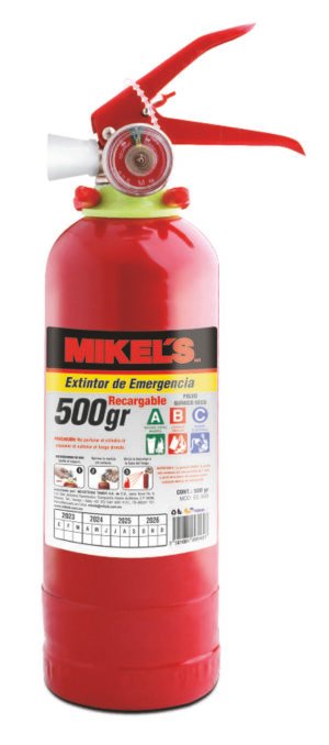 Extintor de emergencia recargable (500 grs) MIKELS EE-500