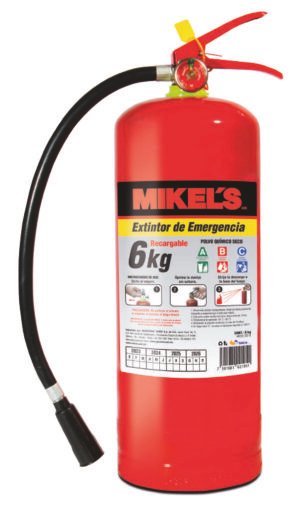 Extintor de emergencia recargable  (6 kgs) MIKELS EE-6