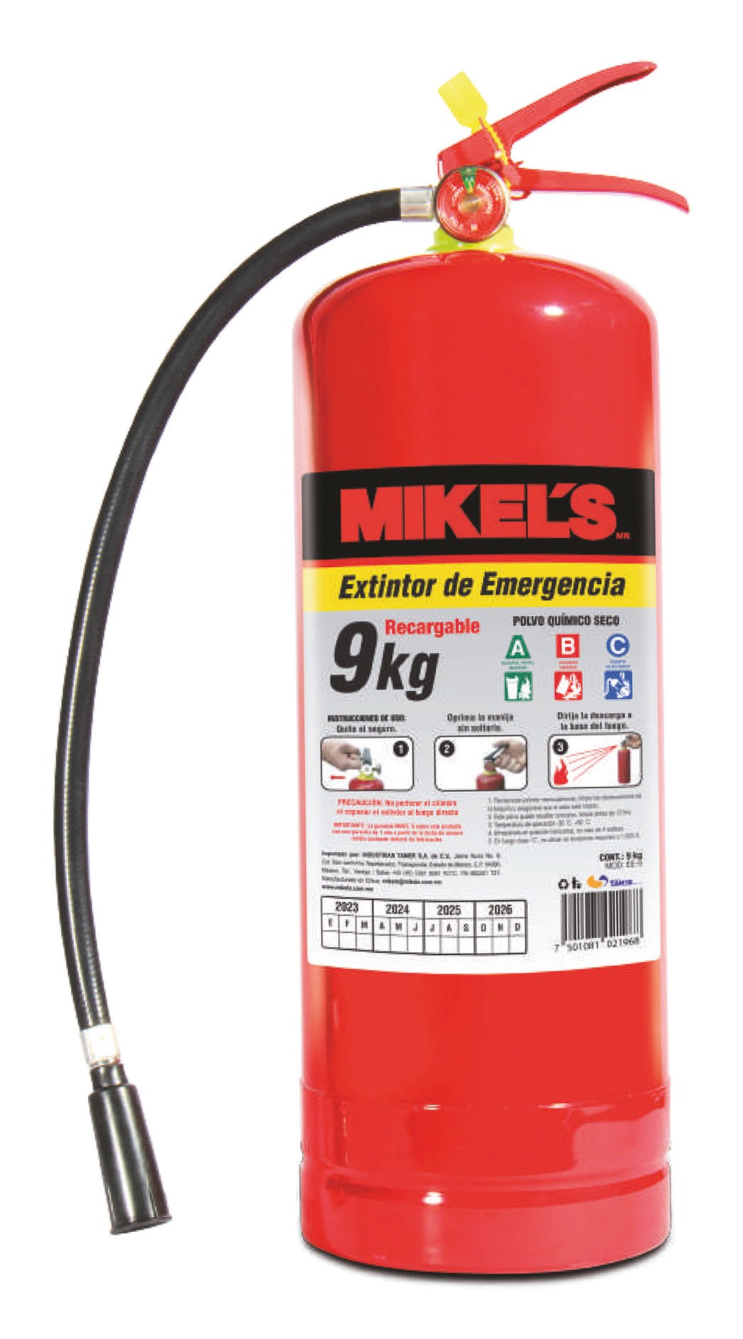 Extintor de emergencia recargable (9 kgs) MIKELS EE-9