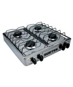 Estufa de gas 4 quemadores de acero inoxidable Surtek EGAF4