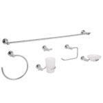 Juego de 6 accesorios para baño acabado cromo, FOSET ELEMENT