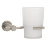 Portavaso cepillero satín con vaso de vidrio, FOSET ELEMENT