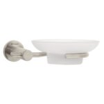 Jabonera metálica satín con plato de vidrio, FOSET ELEMENT