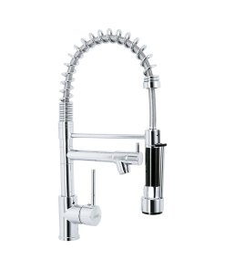 Monomando con Doble Salida para Fregadero, Acabado Cromo, Diseño Elegante y Funcional, Marca Foset Element, Clave 49106