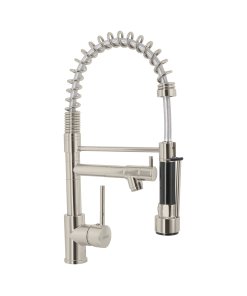 Monomando con Doble Salida para Fregadero, Satín, moderno y funcional para fregaderos, clave 49107 - FOSET ELEMENT