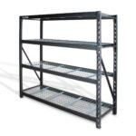 Estante para almacenaje metálico industrial (77”x24”) 4 repisas (2,500 kgs) MIKELS EMI-7724