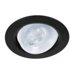 Luminario de LED Volteck 5 W empotrar redondo negro spot dirigible - Tecnología de iluminación focalizada para diseños sofisticados que proporciona acentos precisos con integración visual discreta (Clave 46945)