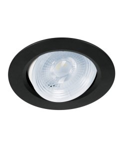 Luminario de LED Volteck 5 W empotrar redondo negro spot dirigible - Tecnología de iluminación focalizada para diseños sofisticados que proporciona acentos precisos con integración visual discreta (Clave 46945)